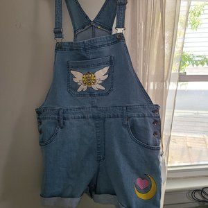 Sailor Moon Overalls Shorteralls Hot Topic Size XL NWT